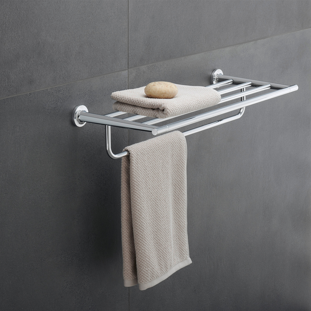 Duravit Towel Rack 60cm (L) Design by STARCK with Self Adhesive or Drilling Fixing - ChromeChrome