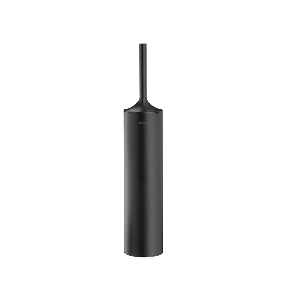 Duravit Toilet Brush with Holder Design by STARCK with Self Adhesive or Drilling Fixing - BlackMatt Black