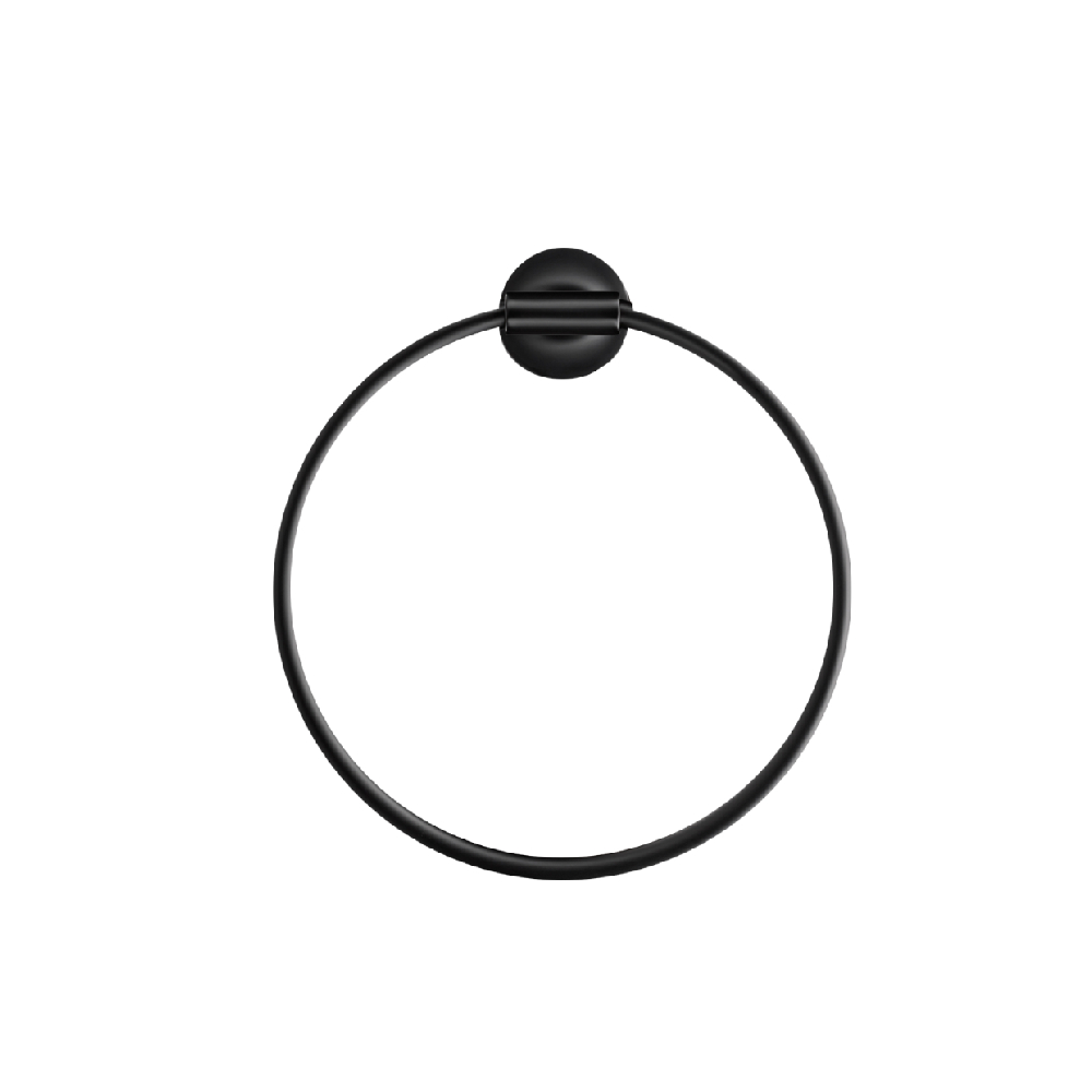 Duravit Towel Ring Design by STARCK with Self Adhesive or Drilling Fixing - BlackMatt Black