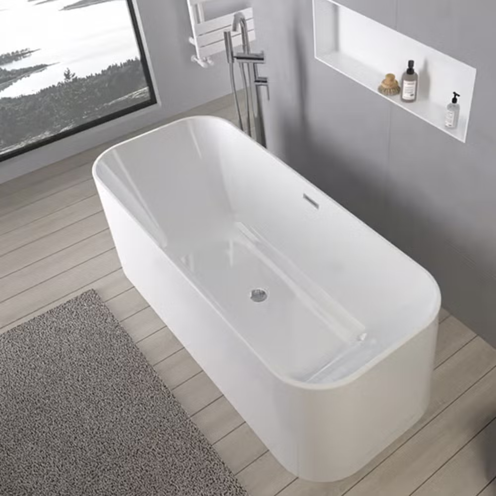 حوض استحمام اكليبس مثبت على الأرض، مقاس 170×70 سم - أبيض لامع - من ديورافيتأبيض لامع