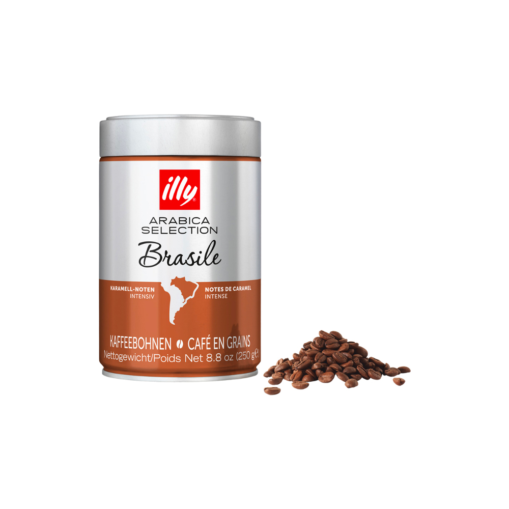 illy Arabica Brazil Whole Bean Coffee - 250g, Robust Intense Taste
