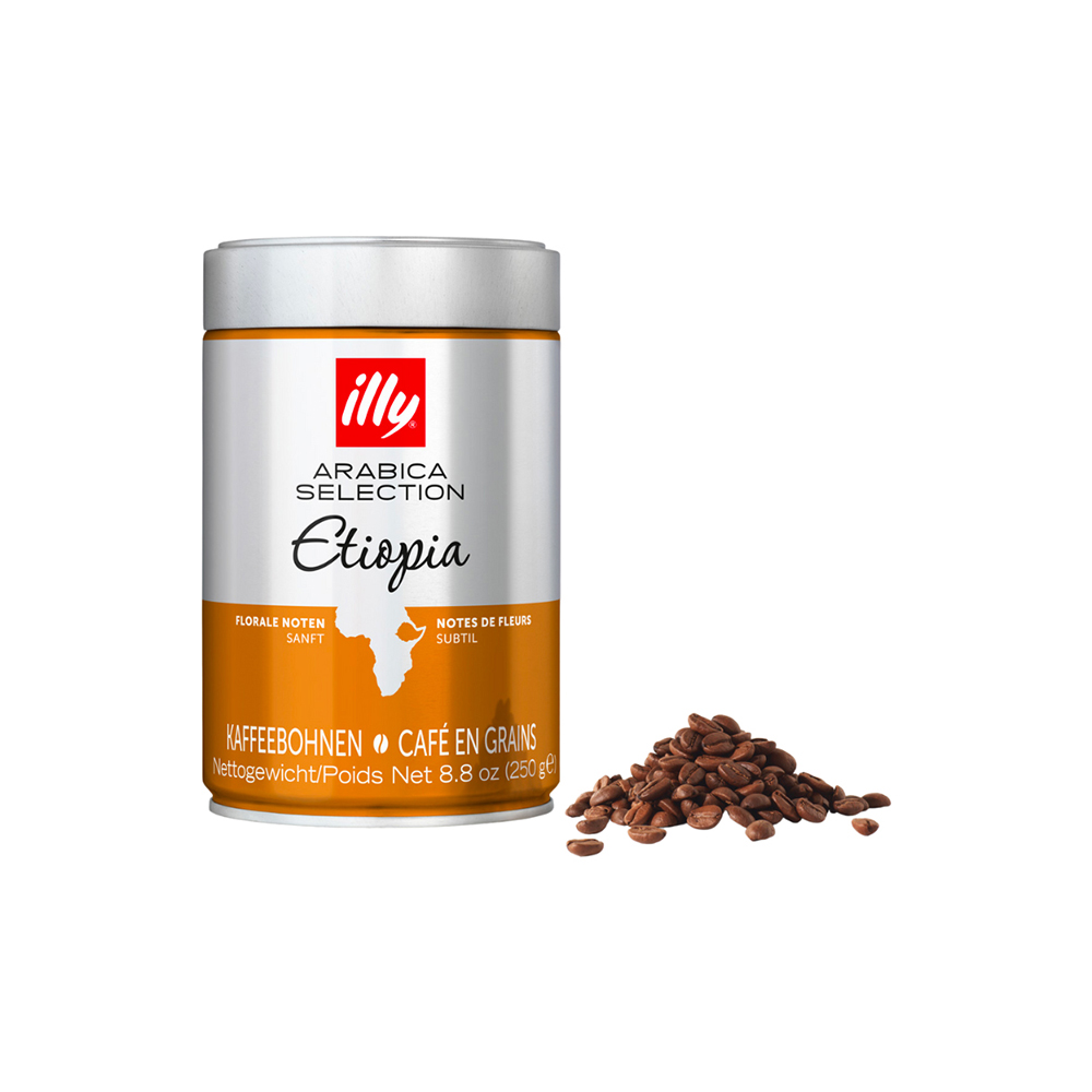 illy Arabica Ethiopia Whole Bean Coffee - 250g, Delicately Intense