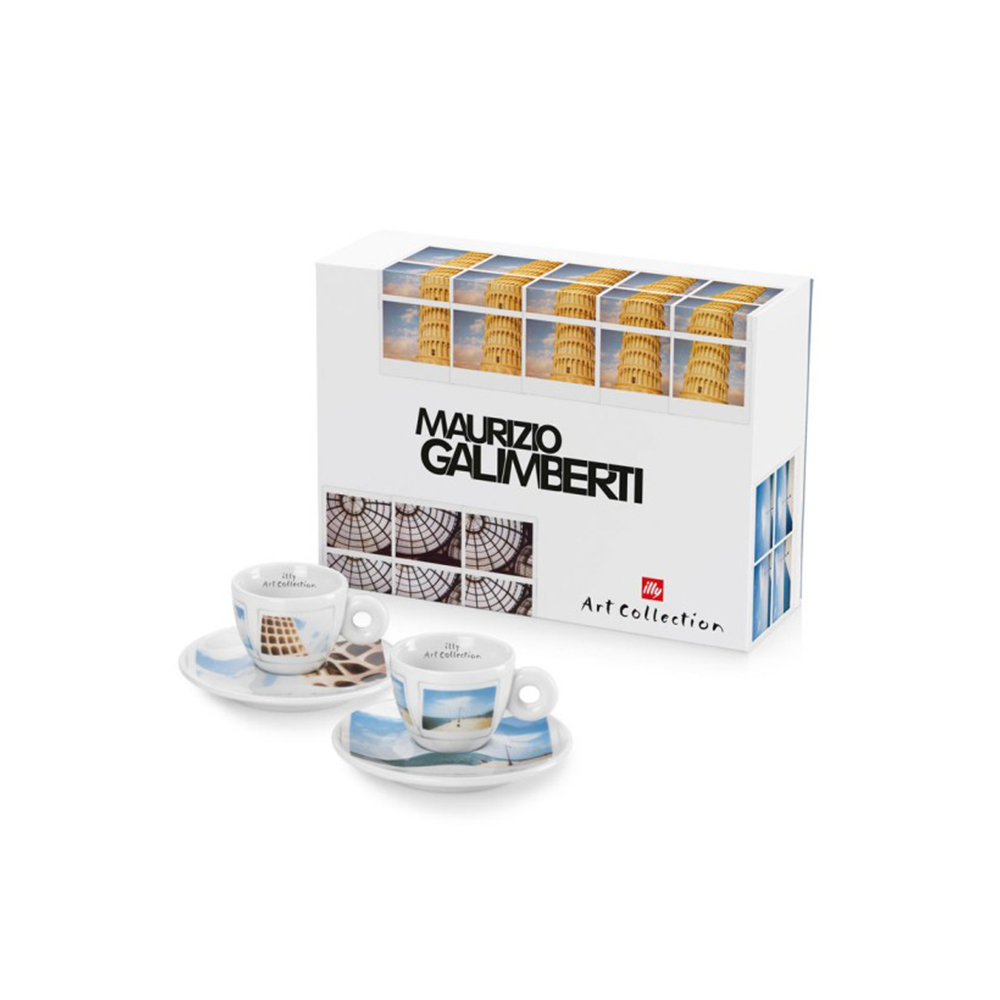 illy Art Collection by Galimberti - Set of 2 Cappuccino Cups, Inspired WhiteWhite