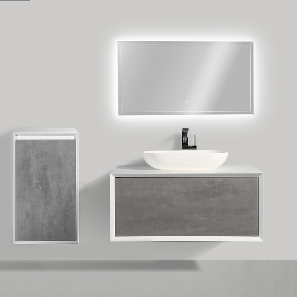 Bernstein Bathroom Storage Side Cabinet - Concrete Grey MattConcrete Grey Matt