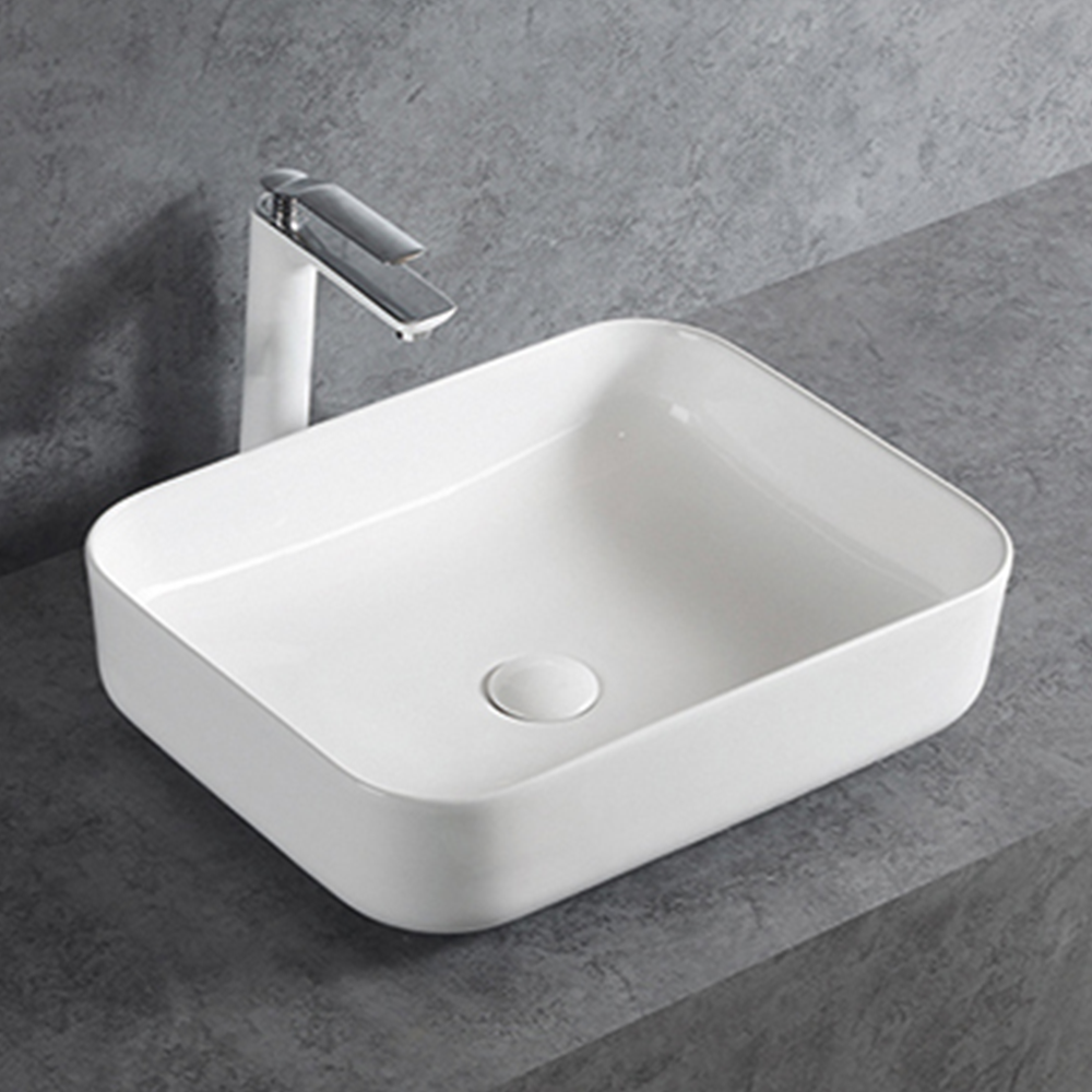 Bernstein CounterTop Wash basin 50(W)x39(D) cm Incl. Waste Set - Glossy WhiteGlossy White