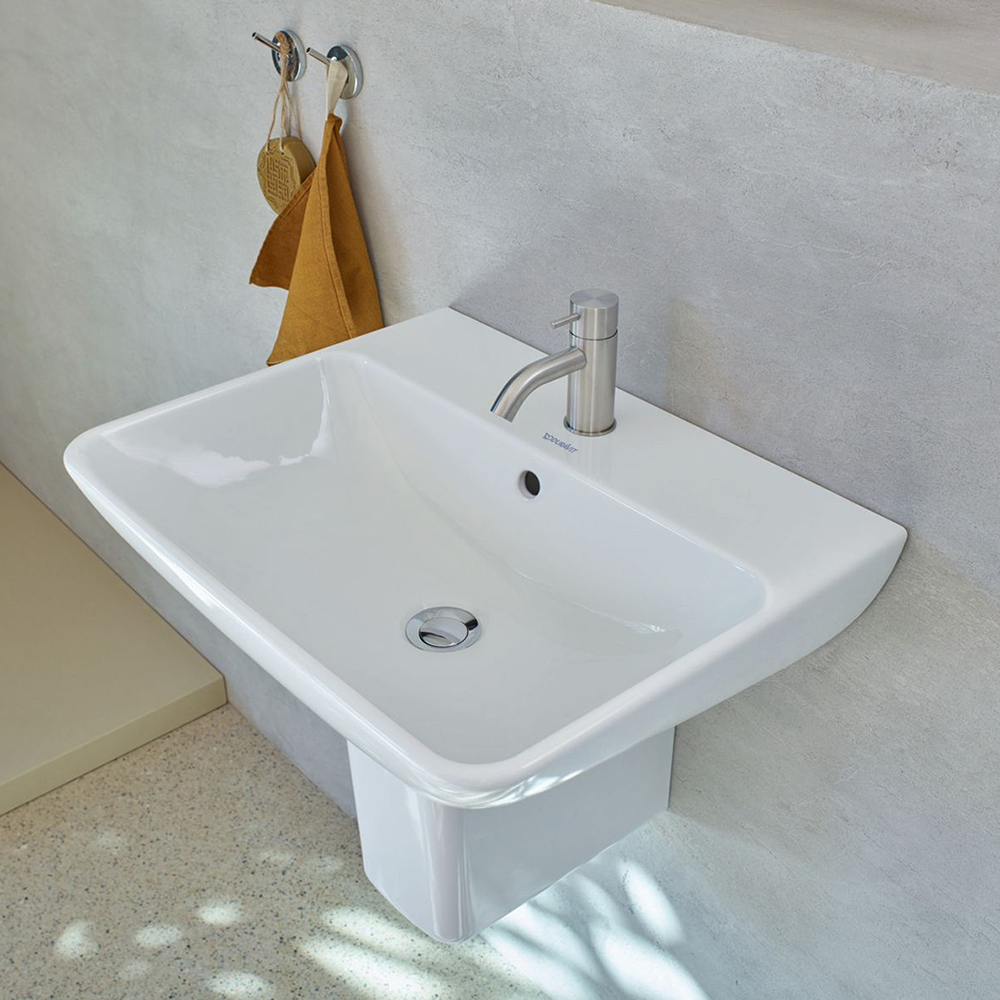 Duravit Wall Mounted Wash Basin 55(W)x44(D) cm Incl. Bottle Trap - Glossy WhiteGlossy White
