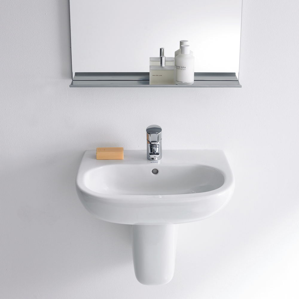 Duravit Wall Mounted Wash Basin 55(W)x43(D) cm Incl. Bottle Trap - Glossy WhiteGlossy White
