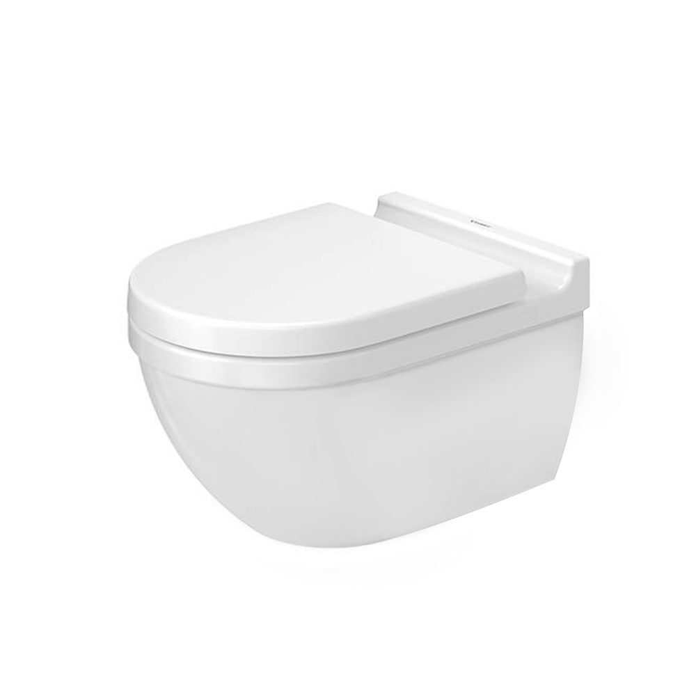 Duravit Rimless Wall Mounted WC Toilet - Design by STARCK 54 cm (D) - Glossy WhiteGlossy White