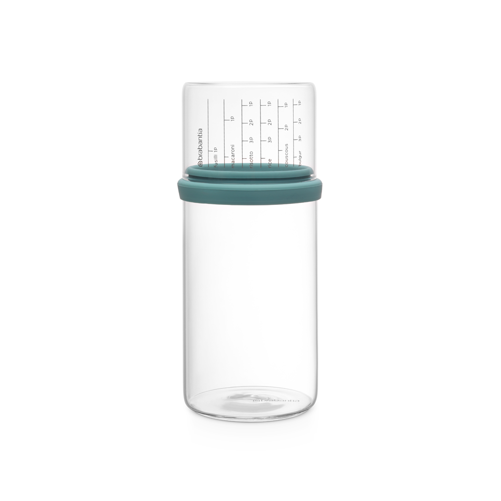Brabantia Glass Storage Jar with Measuring Cup 1L - Mint