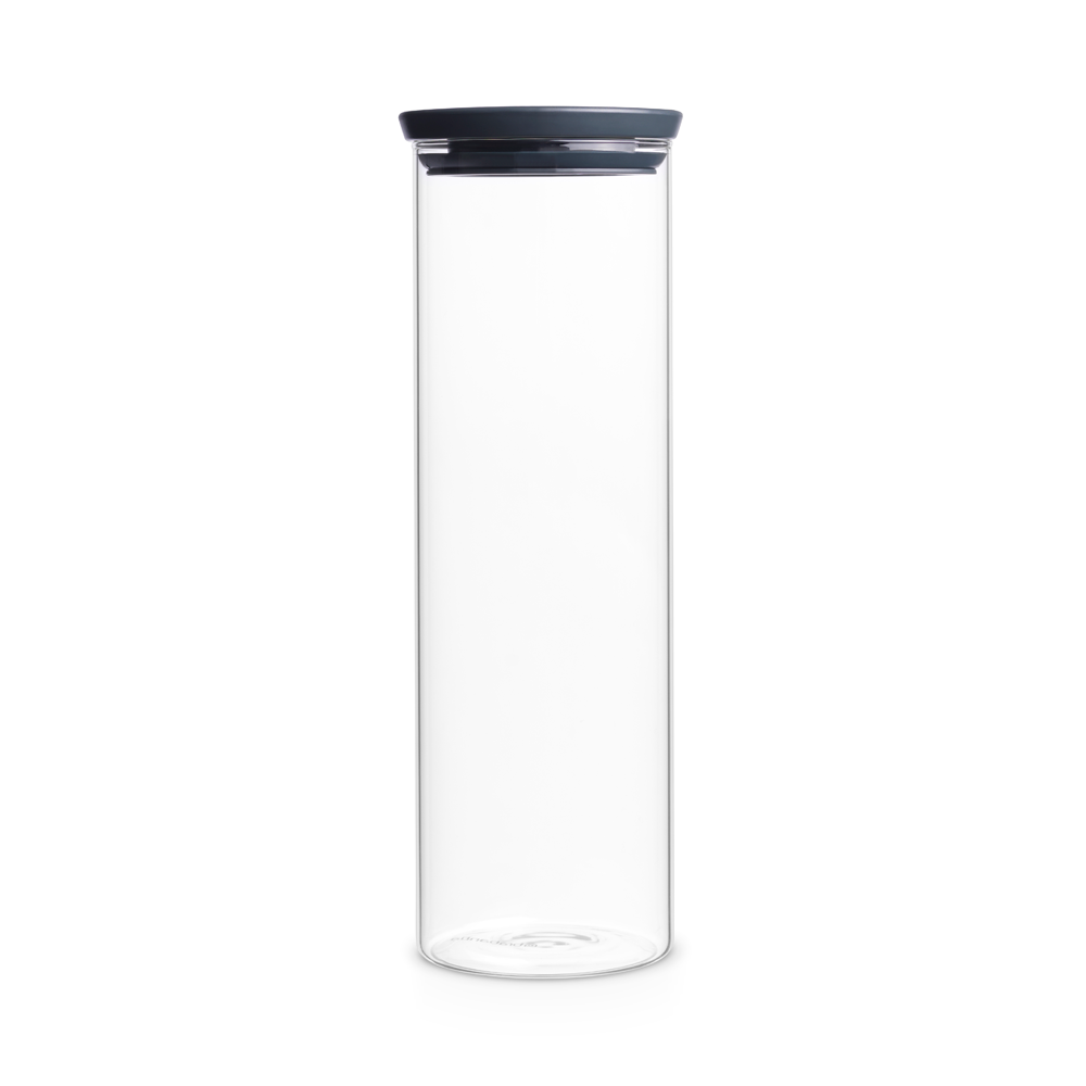 Brabantia Stackable Glass Jar 1.9L - Dark Grey