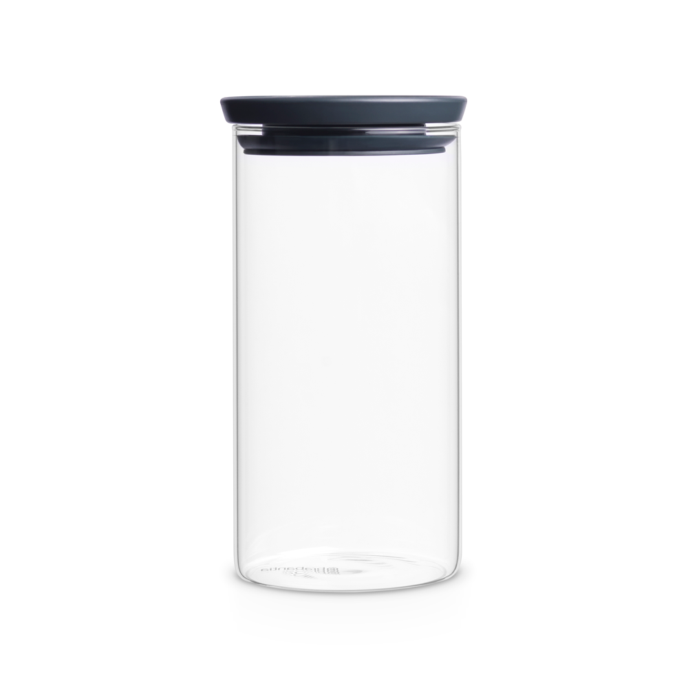 Brabantia Stackable Glass Jar 1.1L - Dark Grey