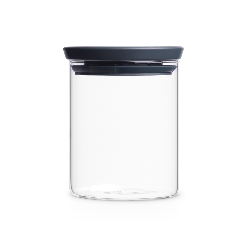 Brabantia Stackable Glass Jar 0.6L - Dark Grey