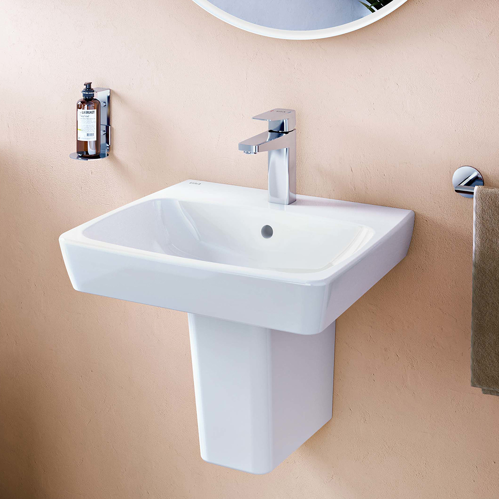 VitrA Wall Mounted Wash Basin 60(W)x46D) cm Incl. Bottle Trap - Glossy WhiteGlossy White