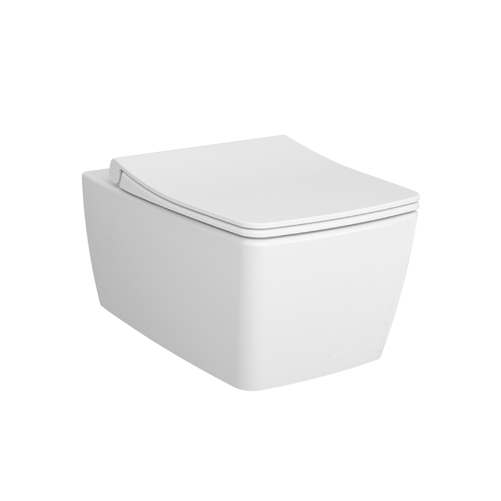 VitrA Rimless Wall Mounted WC Toilet 56 cm (D) - Glossy WhiteGlossy White