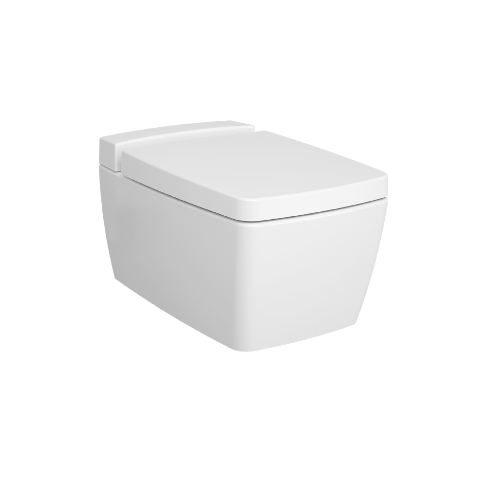 Vitra Rimless Wall Mounted WC Toilet with Liquid Cleaner Tank 56 cm (D) - Glossy WhiteGlossy White