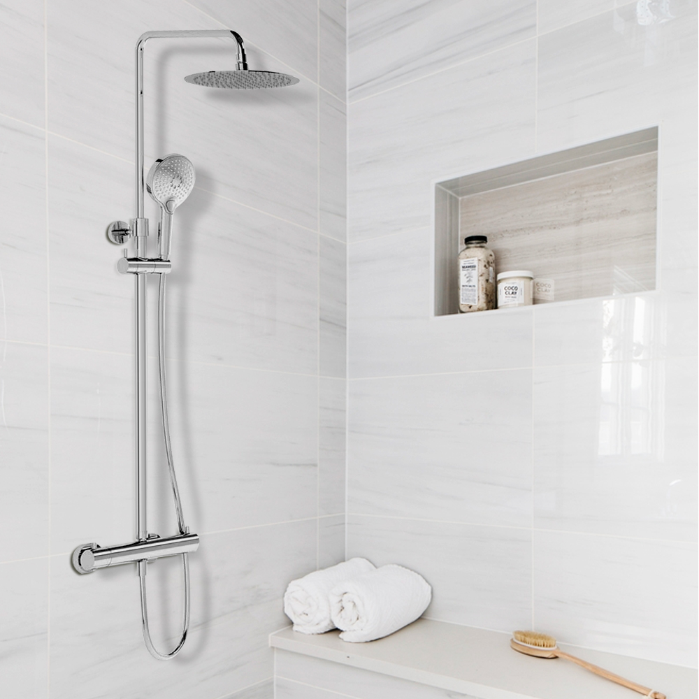 VitrA All-In-One Thermostatic Full Shower System With Mixer - ChromeChrome