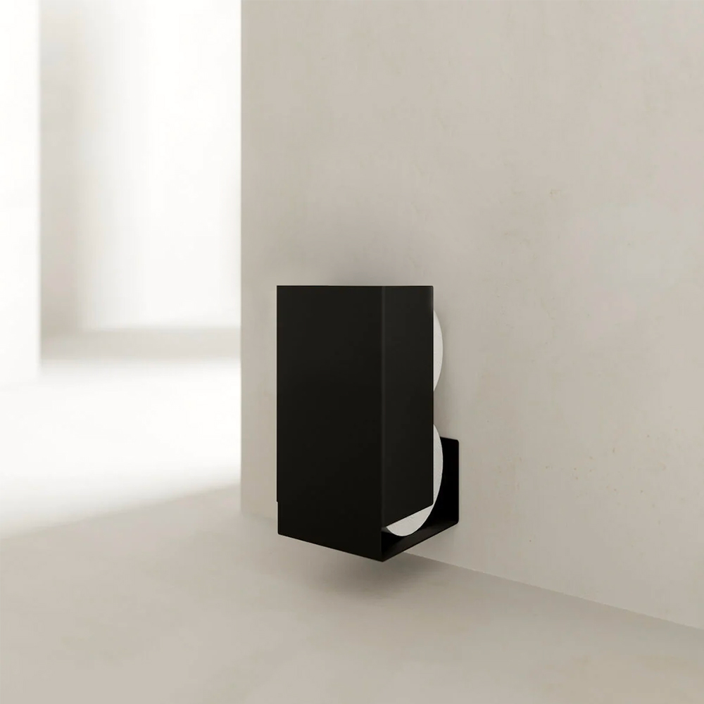 Fink Amsterdam Toilet Roll Paper Holder in Steel 23cm (H) - Midnight BlackMidnight Black