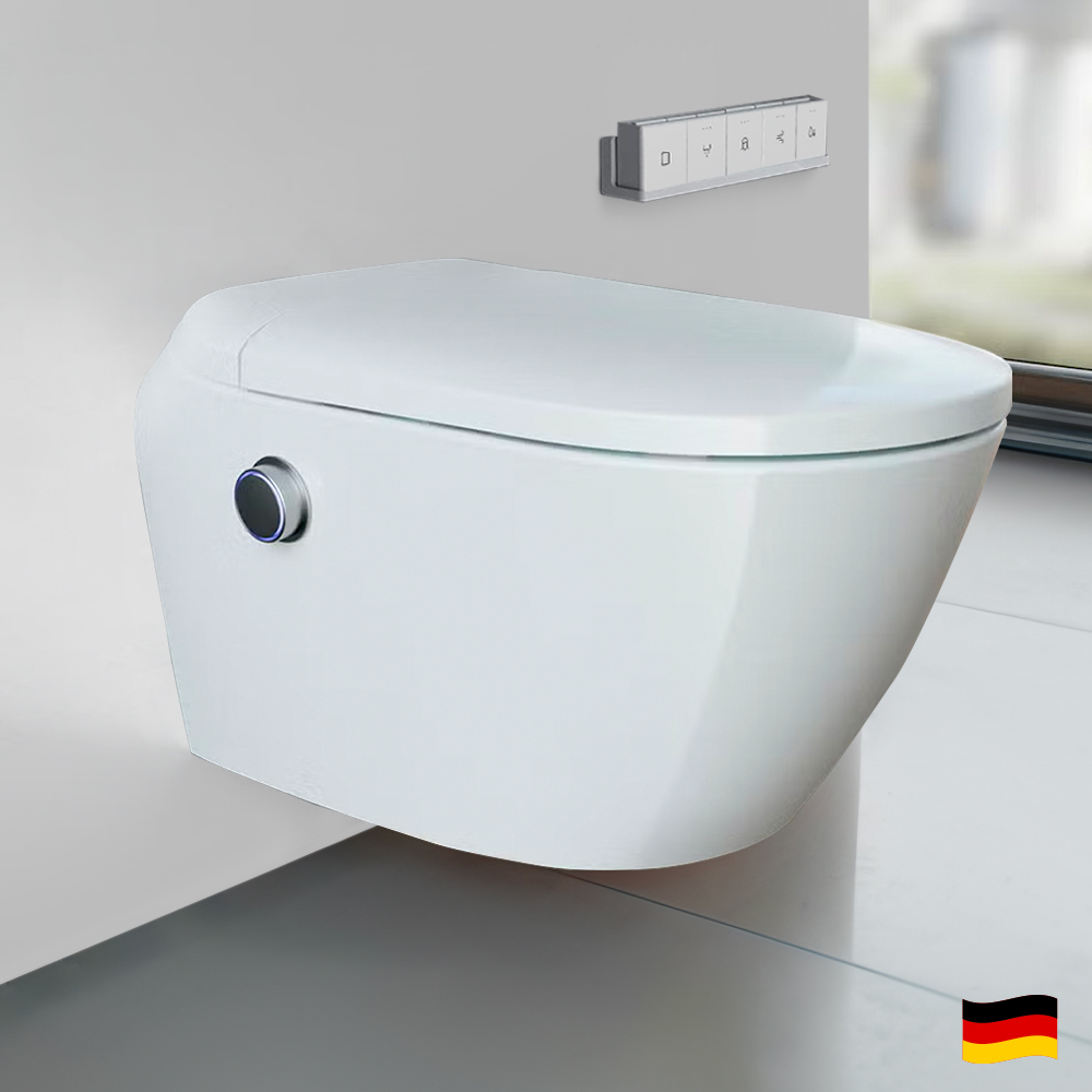 Bernstein Smart Shower Toilet with Microbubble Tech 59.5 cm (D) - White Complete SystemGlossy White