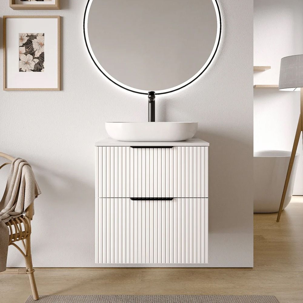 Bernstein TIM Bathroom Cabinet Set 60cm - White Matt Profiled