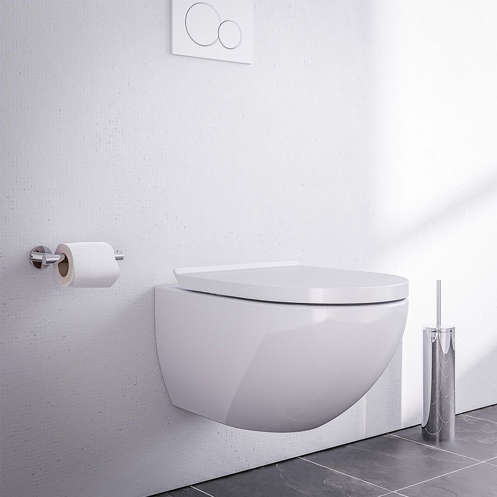 Bernstein E-9030 rimless wall-hung toilet glossy white