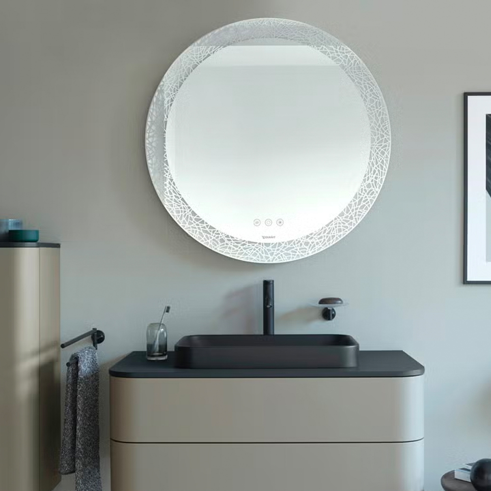 Duravit Luxury Round Mirror with LED Light and Sensor 90cm Ø
