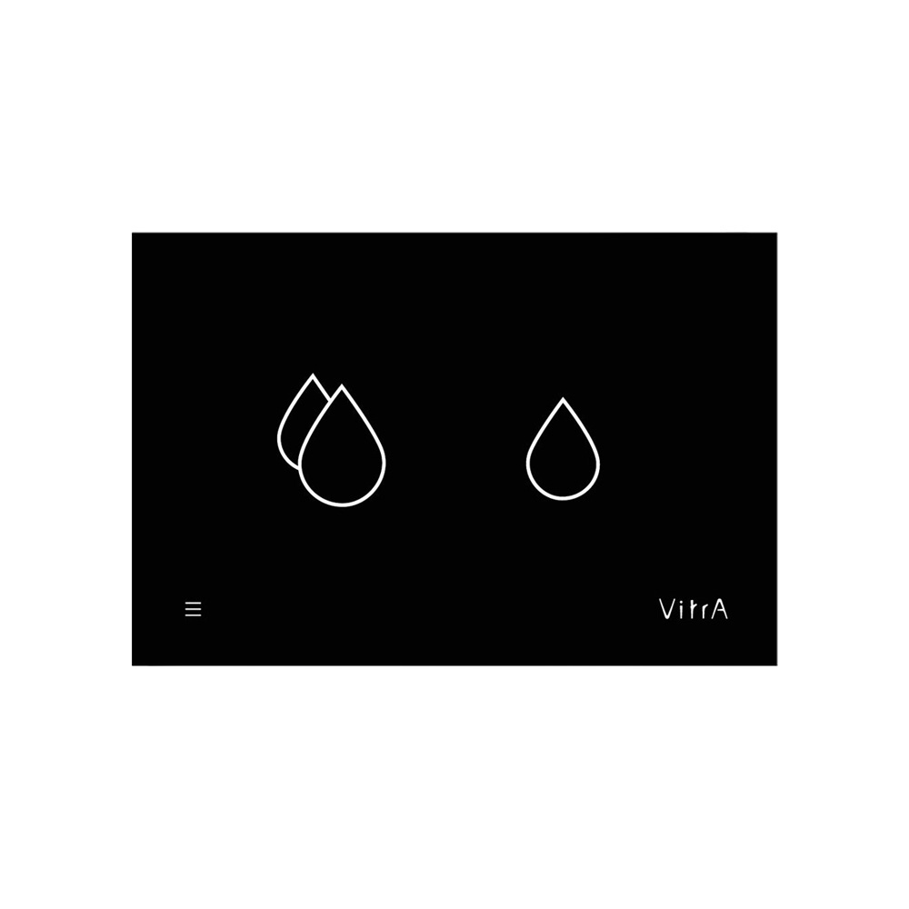 VitrA Smart Touchless Flush Wall Plate - BlackGlossy Black