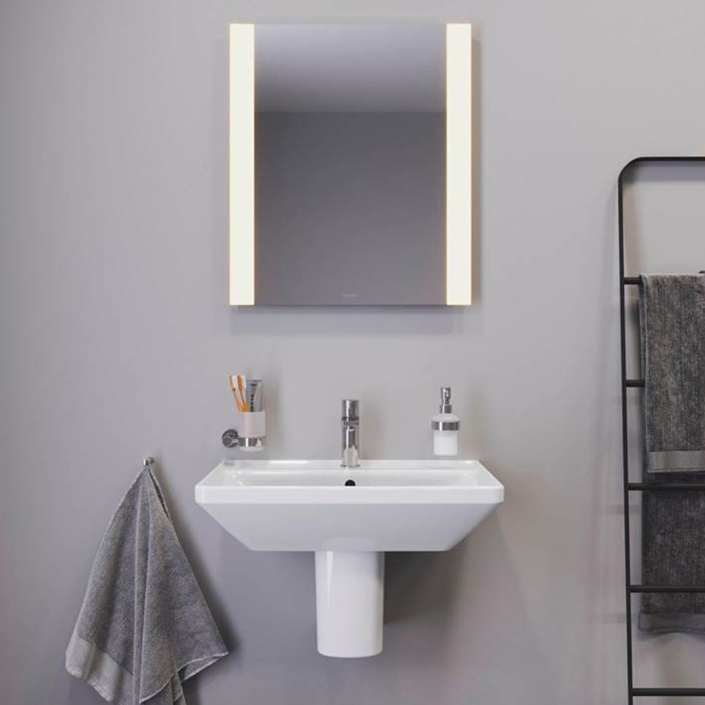 Duravit Wall Mounted Wash Basin 55(W)x44(D) cm Incl. Bottle Trap - Glossy WhiteGlossy White