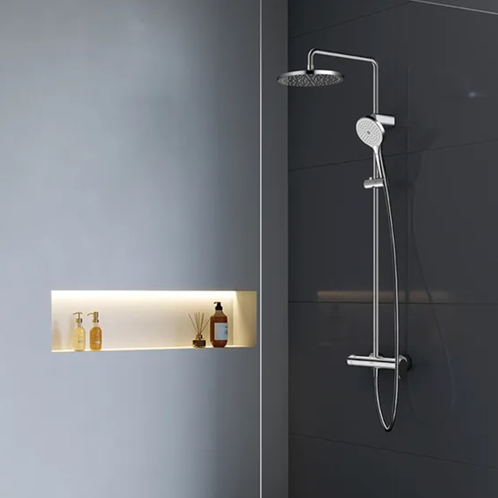 Duravit All-In-One Thermostatic Full Shower System with Mixer - ChromeChrome