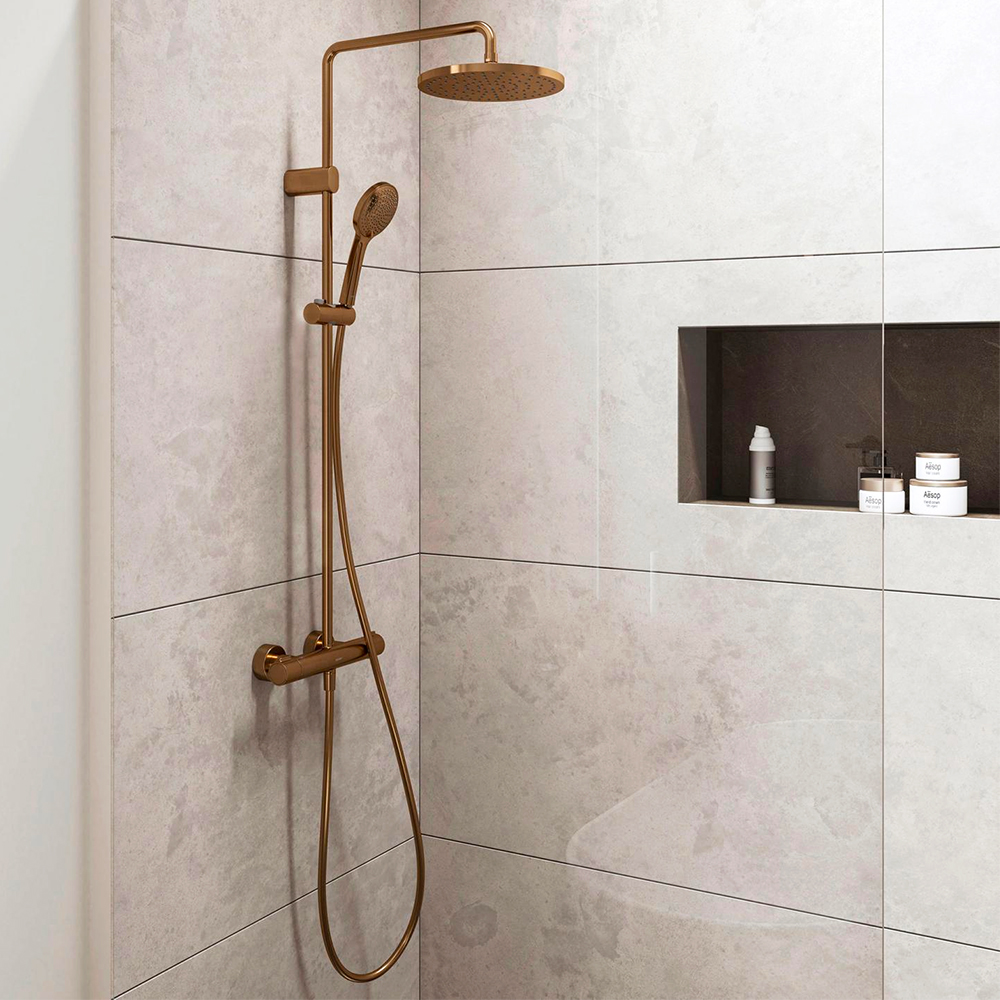 Duravit All-In-One Thermostatic Full Shower System with Mixer - BronzeBronze