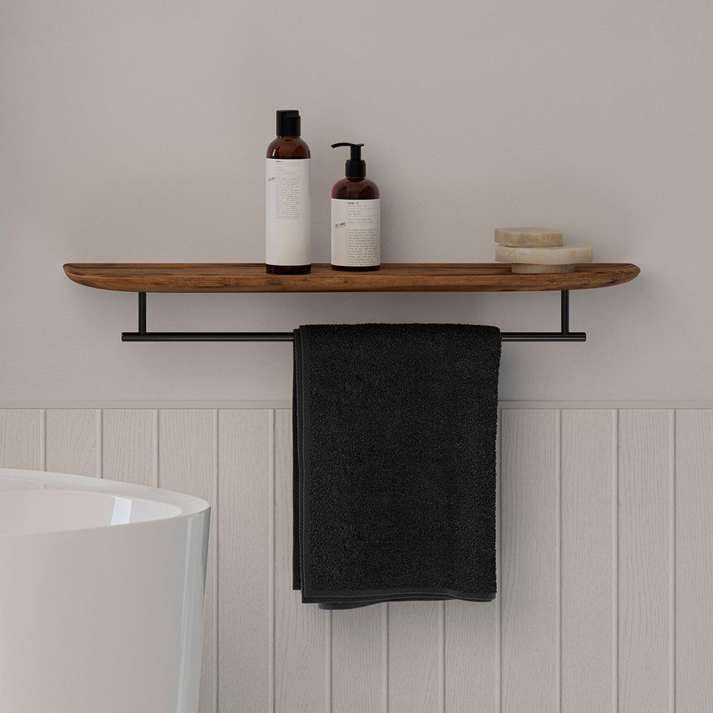 VitrA Towel Rail With Shelf 75cm (L) - OakDark Oak