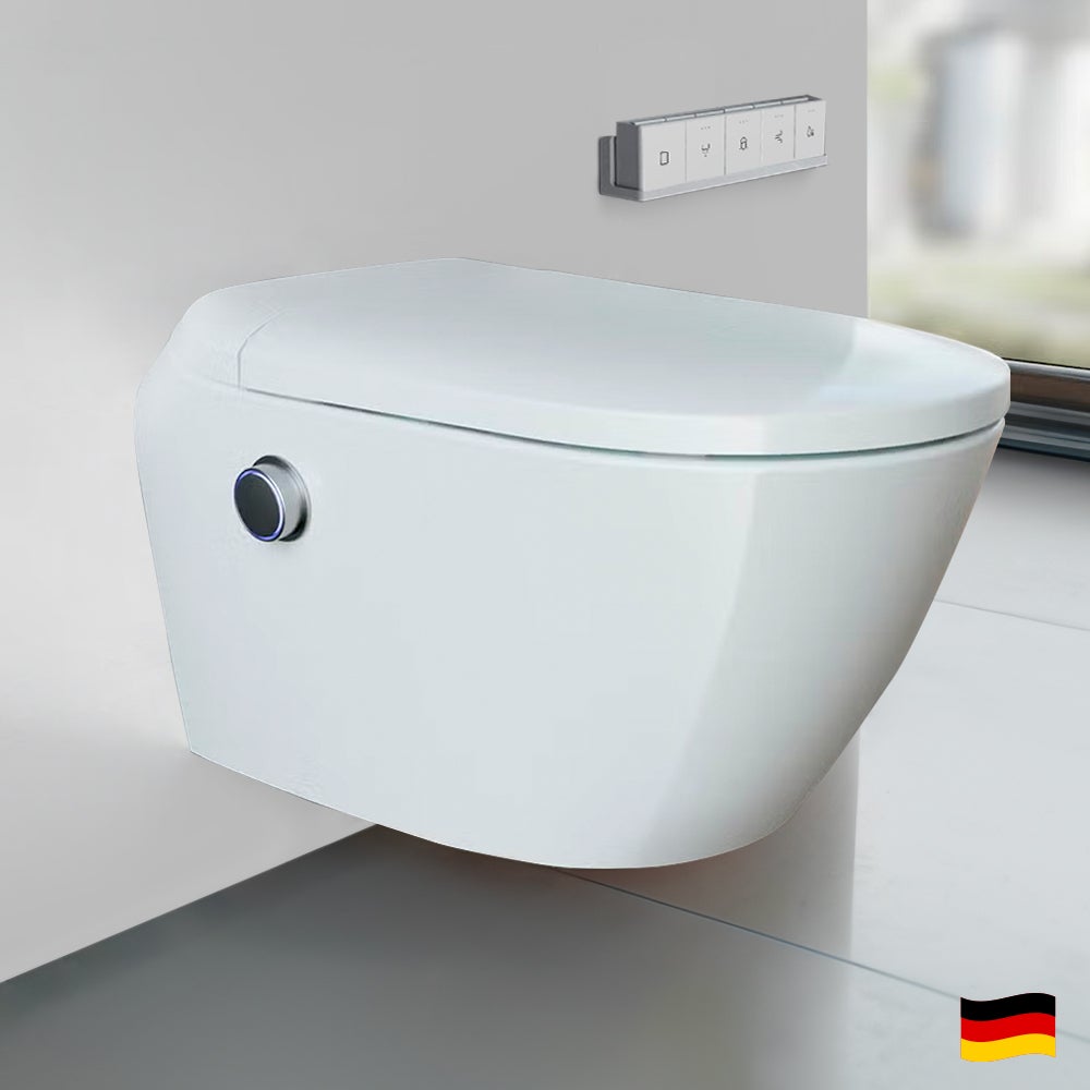 Bernstein Smart Shower Toilet with Microbubble Tech - White Complete SystemGlossy White
